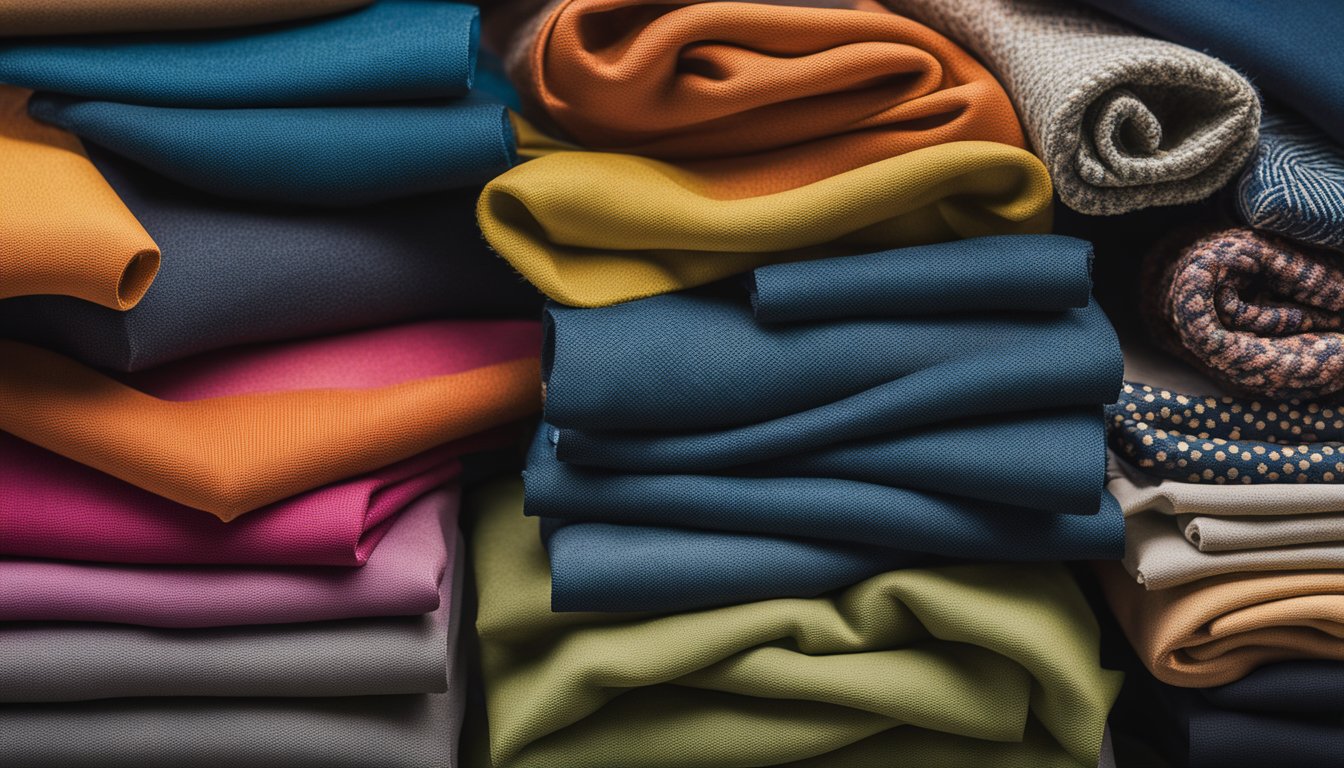A variety of fabrics arranged in different combinations, showcasing their versatility in texture, pattern, and color